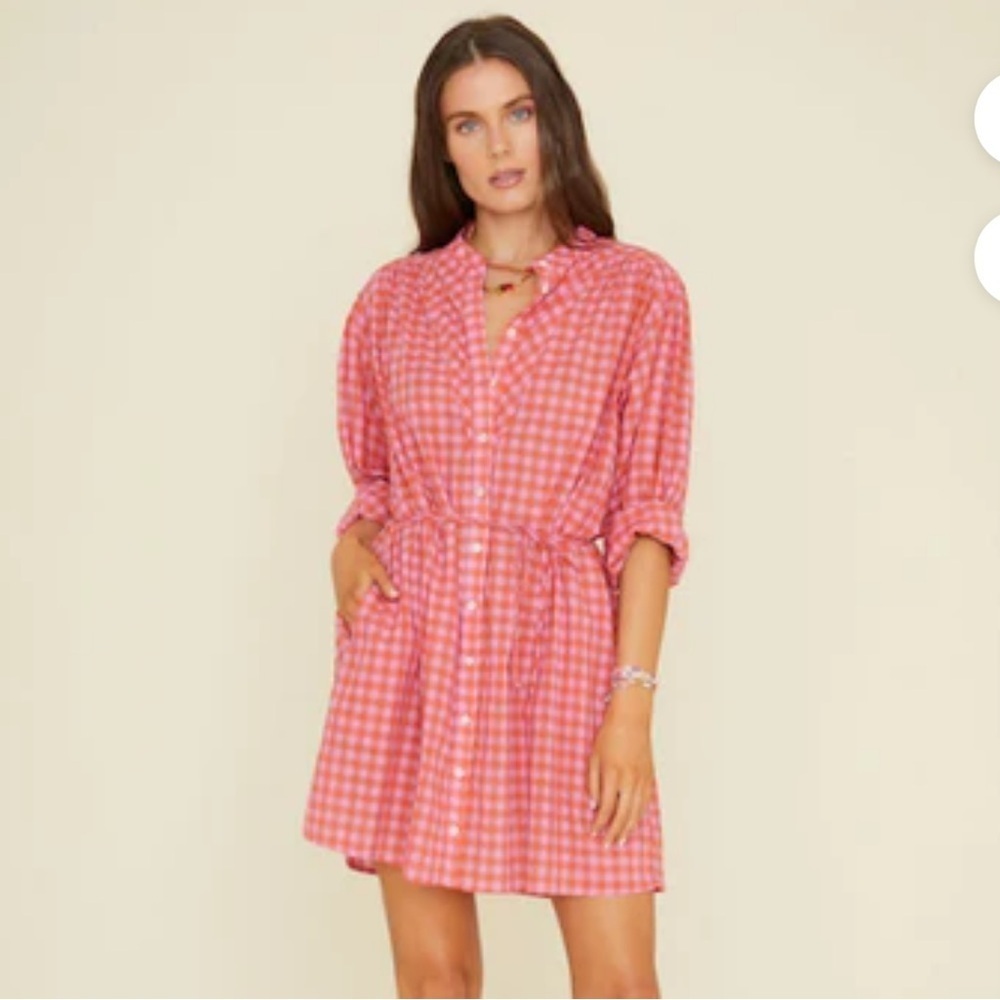Xirena Button Front Pink and Red Winnie Dress Size XS
